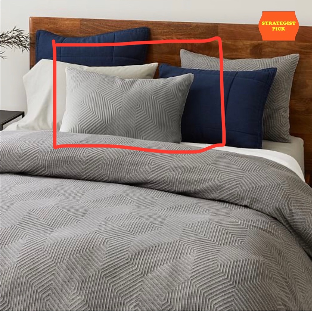 NWT West Elm Pearl Gray Modern Geo Standard Shams (set of 2)